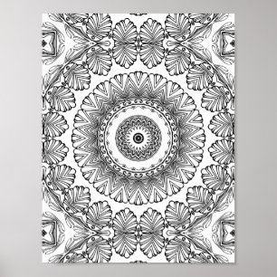 Affiche Chevron Feuille Éclatement Coloriage Motif Illustr