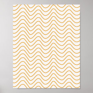 Affiche Chevron Motif Jaune Et Crème Zigzag