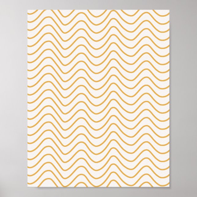Affiche Chevron Motif Jaune Et Crème Zigzag (Devant)