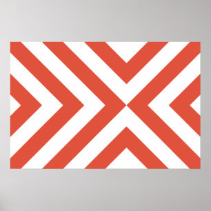 Affiche Chevron Orange et Blanc