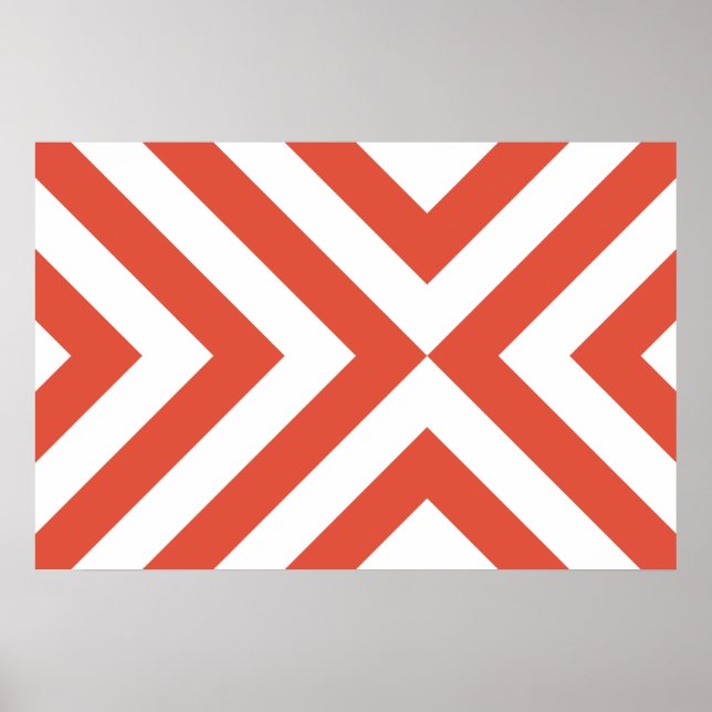 Affiche Chevron Orange et Blanc (Devant)