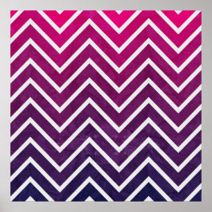 Affiche Chevron rose violet