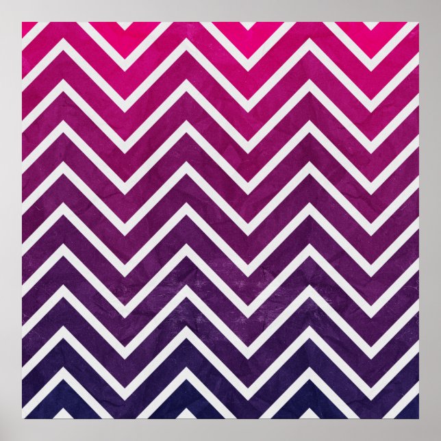 Affiche Chevron rose violet (Devant)