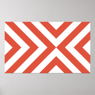Affiche Chevrons orange et blanc