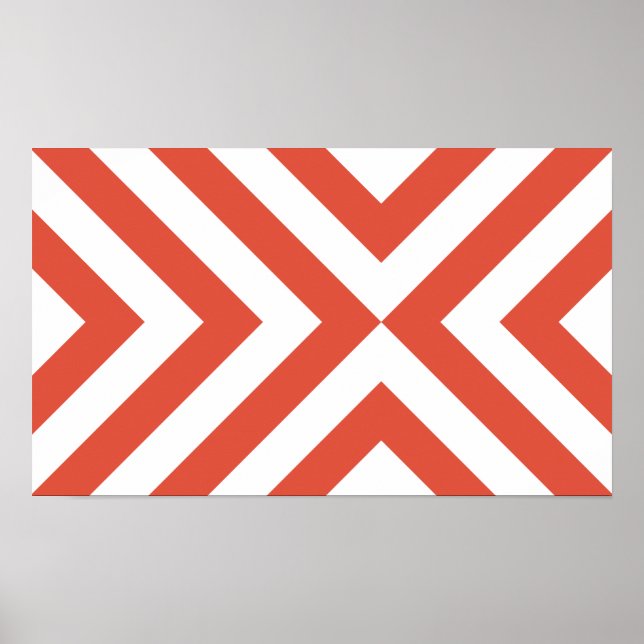 Affiche Chevrons orange et blanc (Devant)