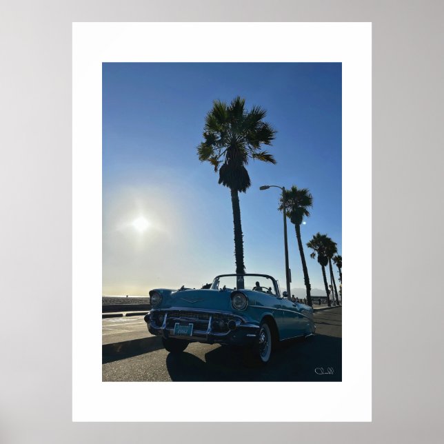 Affiche "Chevy Bel Air at Venice Beach." (Devant)
