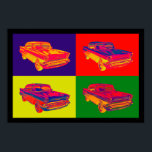 Affiche Chevy Bel Air Car Pop Art 1957<br><div class="desc">Coloré 1957 Chevy Bel Air antique voiture pop art image.</div>