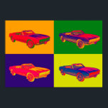 Affiche Chevy Camaro RS Convertible Pop Art 1967<br><div class="desc">1967 Chevy Camaro RS Muscle convertible voiture Pop Art image</div>