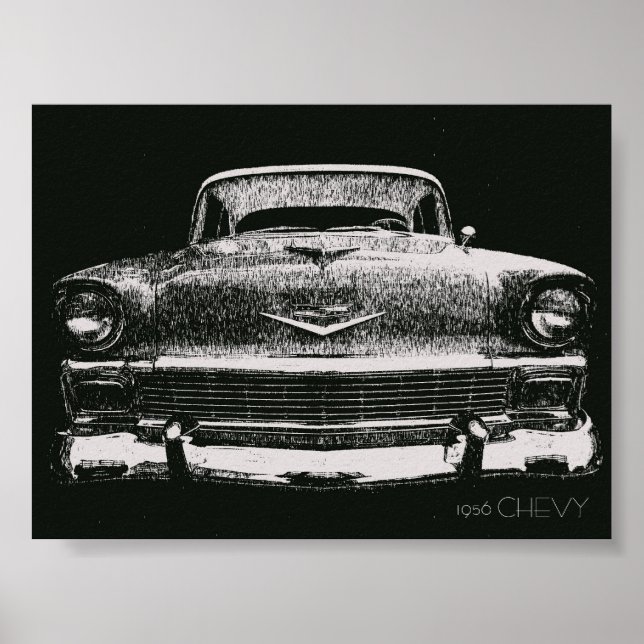 AFFICHE CHEVY SKETCH 1956 (Devant)