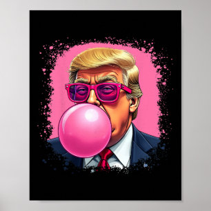 Affiche Chewing-gum Bubble Rose Trump 
