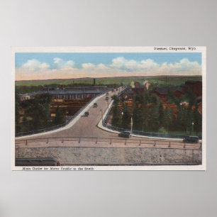 Affiche Cheyenne, WY - viaduc et débouché principal pour