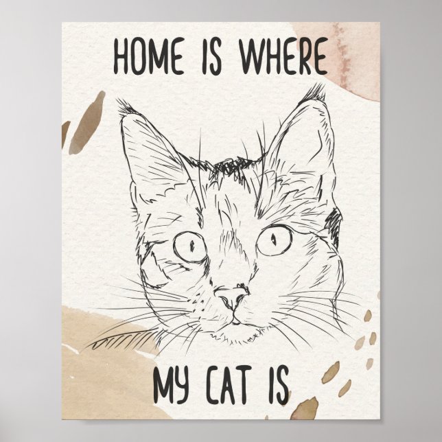 Affiche Chez Moi, Où Est Mon Chat, Chez Moi, C'Est Où Est  (Devant)