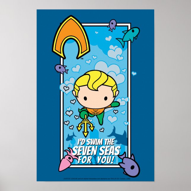 Affiche Chibi Aquaman - Je nagerai Les Sept Mers (Devant)