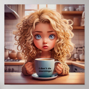 Affiche Chibi Art Je ne fais pas le matin