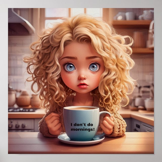 Affiche Chibi Art Je ne fais pas le matin (Devant)