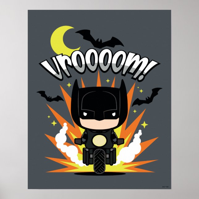 Affiche Chibi Batman Batcycle (Devant)