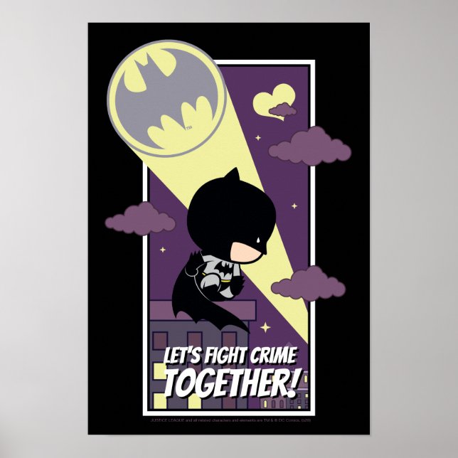 Affiche Chibi Batman - Combattons la criminalité ensemble (Devant)
