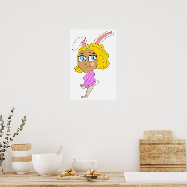 Affiche chibi bunnygirl (Cuisine)