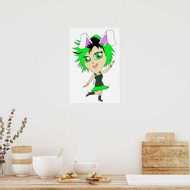Affiche chibi lapine  (Cuisine)