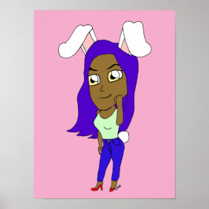 Affiche Chibi Lapine Féminine