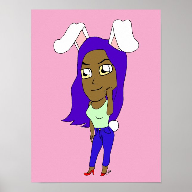 Affiche Chibi Lapine Féminine (Devant)