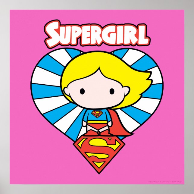 Affiche Chibi Supergirl Starburst Heart and Logo (Devant)