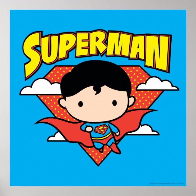 Affiche Chibi Superman Polka Dot Shield et nom (Devant)