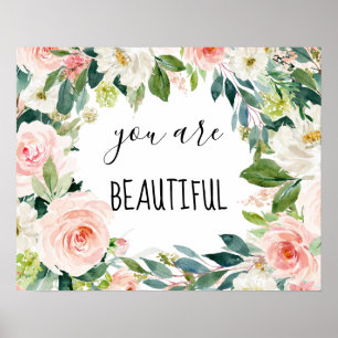 Affiche Chic Aquarelle Floral Vous Êtes Beau