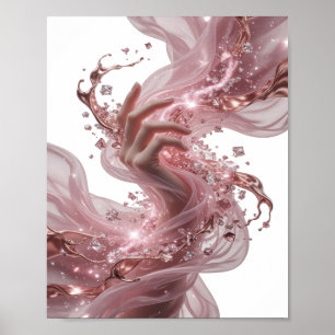 Affiche Chic Argent ART ABSTRAIT Design Abstrait