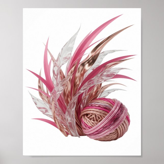 Affiche Chic Argent FANCY PINK ET CORDES D'OR Design Audac (Devant)