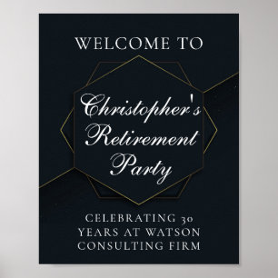 Affiche Chic Black Gold Custom Retirement Party