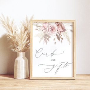 Affiche Chic Blush rose Dusty Rose Cartes et cadeaux flora