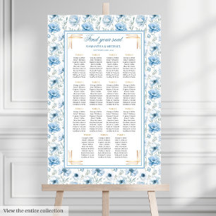 Affiche Chic Bohème Bleu Bleu Or Étincelle Siège Char