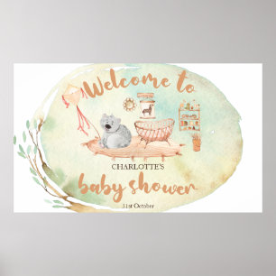 Affiche Chic bohème On Peut à Peine Attendre Baby Shower B