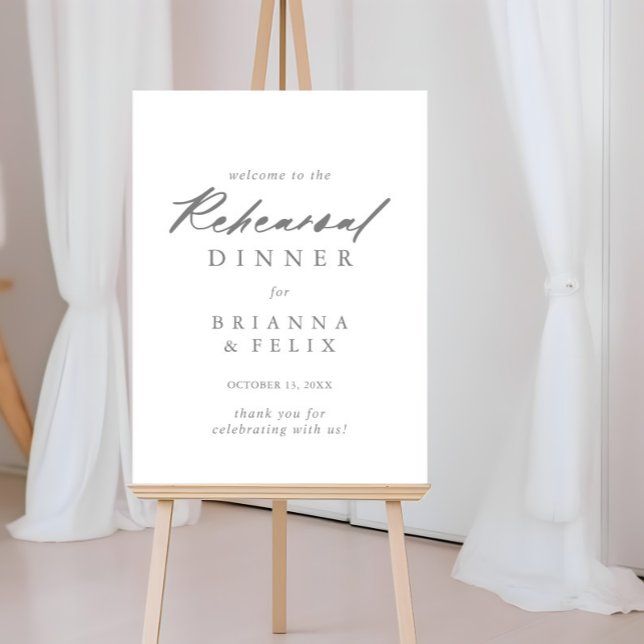 Affiche Chic Calligraphie Soirée de répétition Bienvenue (Créateur téléchargé)