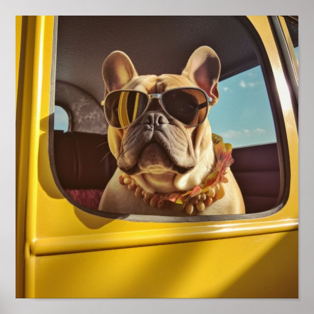 Affiche Chic Canine Elégance : Chic French Bulldog Poste (Devant)