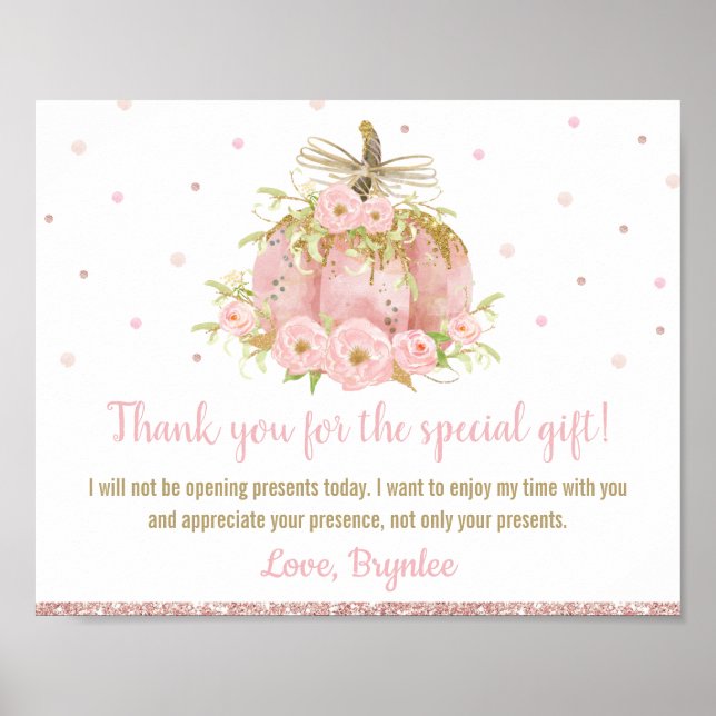 Affiche Chic Citrouille rose Anniversaire ne sera pas ouvr (Devant)