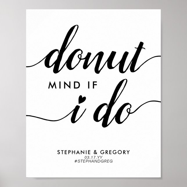 Affiche Chic Donut Mind Si Je Fais Coeur Script Mariage Fa (Devant)