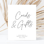 Affiche Chic Élégant Mini Cartes de Fête des mariées Signa<br><div class="desc">Cette enseigne chic et minimaliste de cartes de douches nuptiales et cadeaux comprend un arrière - plan blanc classique associé à une typographie et une calligraphie gris foncé simple mais élégante. Modifiez simplement le modèle avec vos informations et choisissez n'importe quelle option. Toutes les couleurs de ce modèle sont personnalisables,...</div>