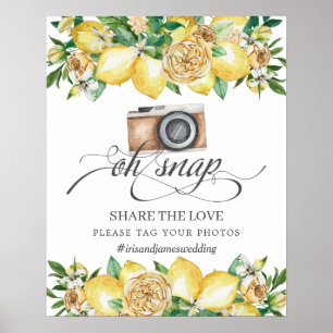Affiche Chic Fleur de Citron Partagez l'Amour Mariage Oh S