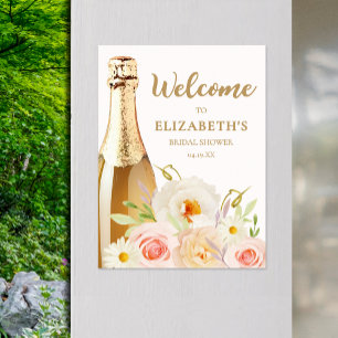 Affiche Chic Fleurs Aquarelles Bienvenue à la Mariée