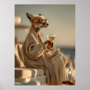 Affiche Chic Fox Relaxant dans le style
