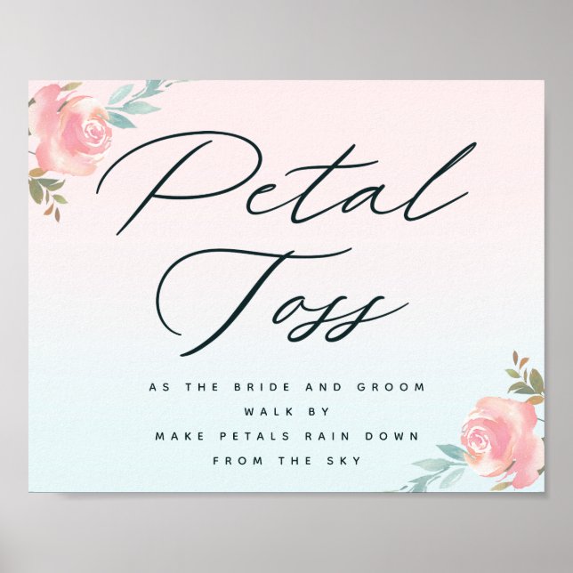Affiche Chic French Garden Petal Toss Mariage Sendoff Send (Devant)