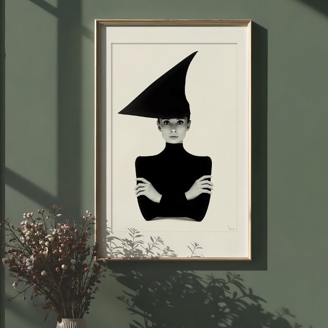Affiche Chic géométrique : Portrait d'élégance monochrome (Créateur téléchargé)