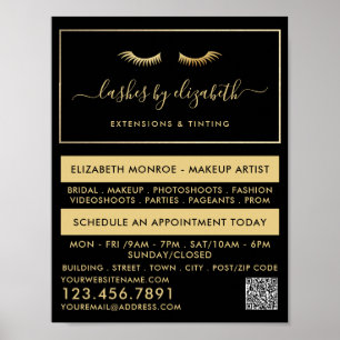 Affiche Chic Gold Foil Lashes Beauty