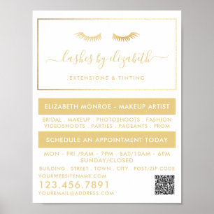 Affiche Chic Gold Foil Lashes Beauty