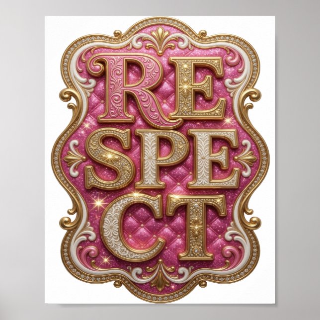 Affiche Chic Gold RESPECT Conception audacieuse (Devant)