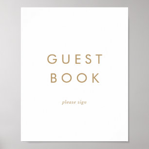 Affiche Chic Gold Typography Guest Book Sign