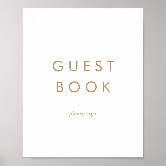 Affiche Chic Gold Typography Guest Book Sign (Devant)