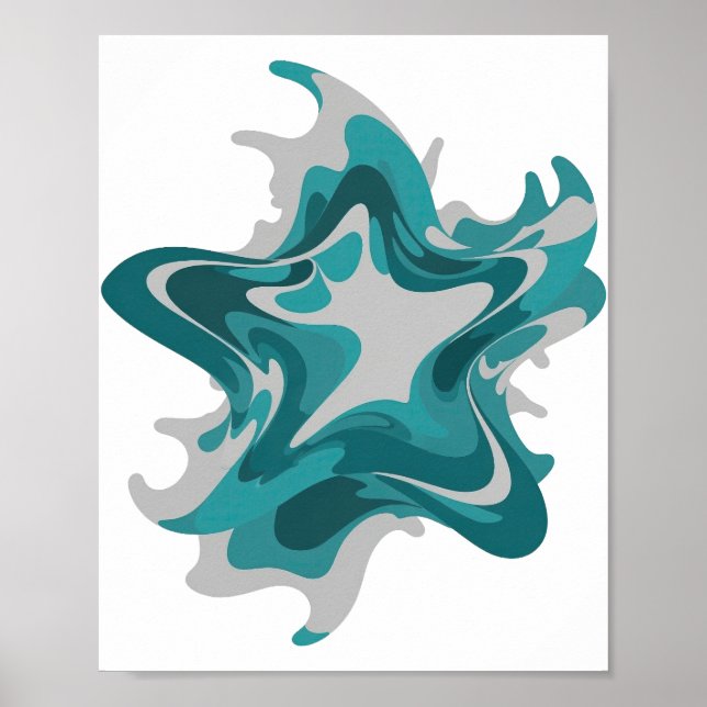 Affiche Chic Gris ART ABSTRAIT Design Moderne (Devant)